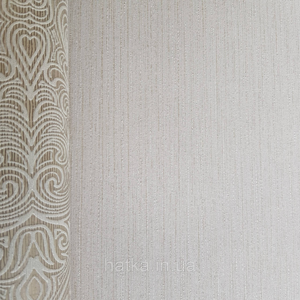 Шпалери метрові вінілові на флізелін Villa Marburg Lombardi однотонні під тканина тонка смужка пісочний Київ - фото 1