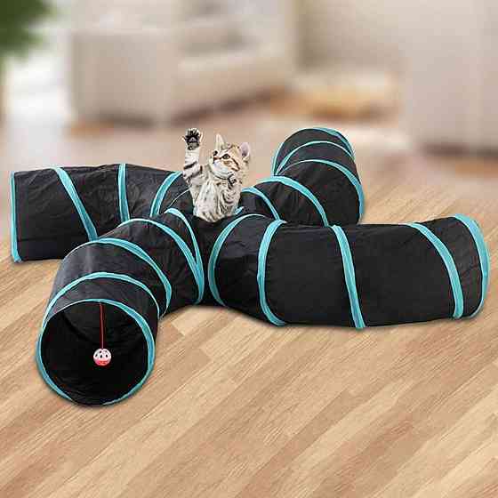 Ігровий тунель для котів з іграшкою, складний 4-х сторонній Київ