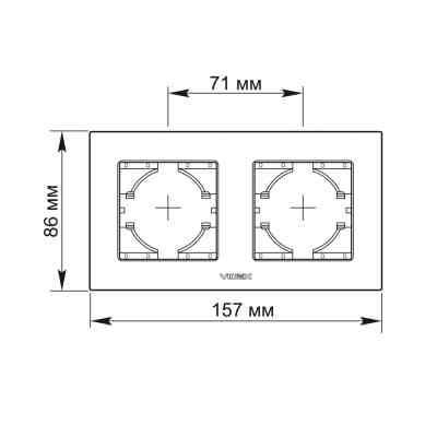 Рамка Videx BINERA шоколадный алюминий 2 поста (VF-BNFRA2H-CH) Винница