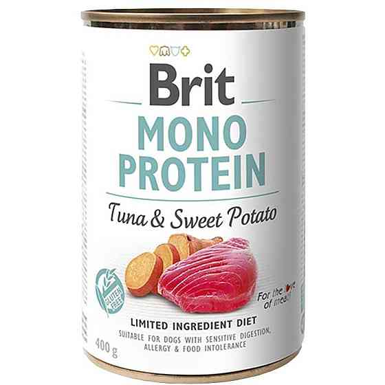 Влажный корм Брит Brit Mono Protein для собак с тунцом и бататом 400 г Винница