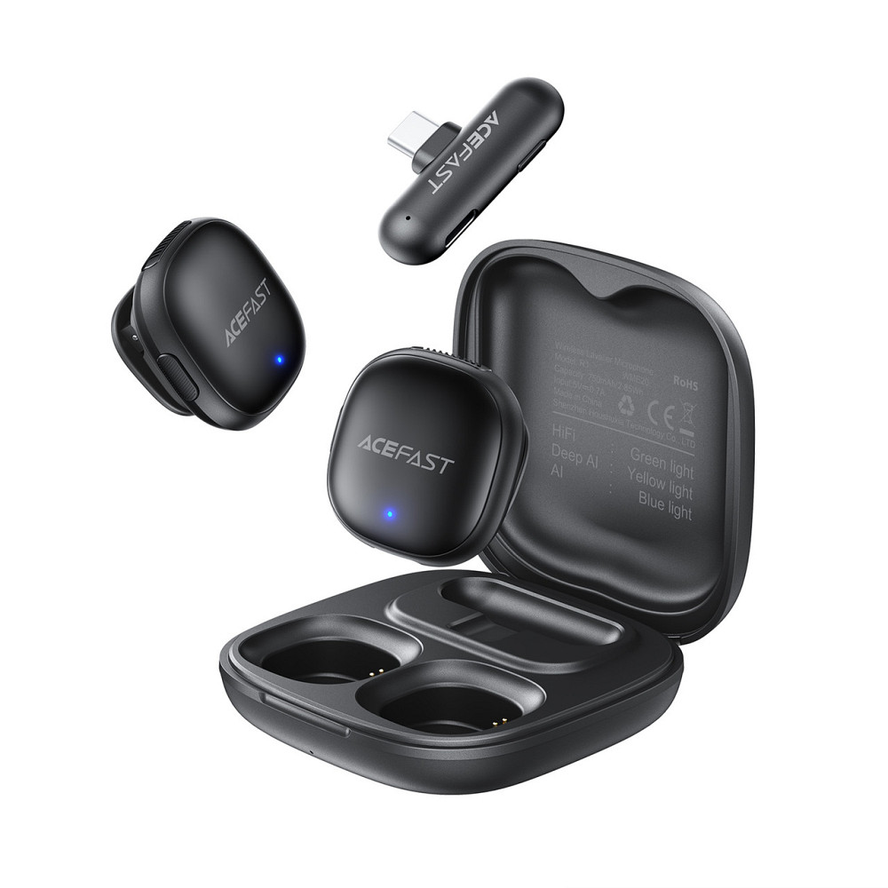 Беспроводная микрофонная система ACEFAST R1 dual-mic (Type-C) Black Одесса - изображение 5