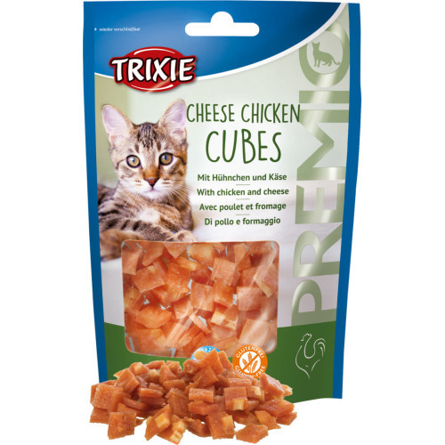 Ласощі Trixie Premio Cheese Chicken Cubes для котів кубики з куркою та сиром 50 г Київ - фото 3