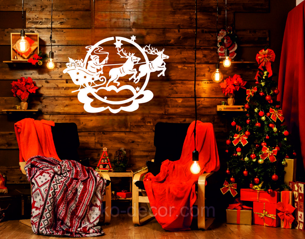 Декоративное настенное Панно «Новый год», Декор на стену 50*36 см, Белый Киев - изображение 3