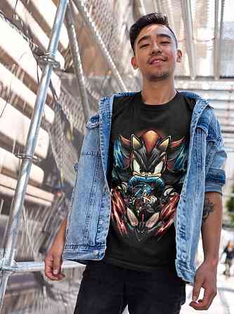 Футболка для хлопчика з аніме принтом Хероес Сонік Хероес Вінтаге оверсайз (зріст від 165 до 180) Чорний AnimeJ1109m Дніпро