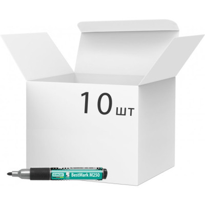 Маркер Stanger водостойкий, 1-3 мм, с гриппом черный 10 шт (MARKER-PER-STM250B10) Винница - изображение 1