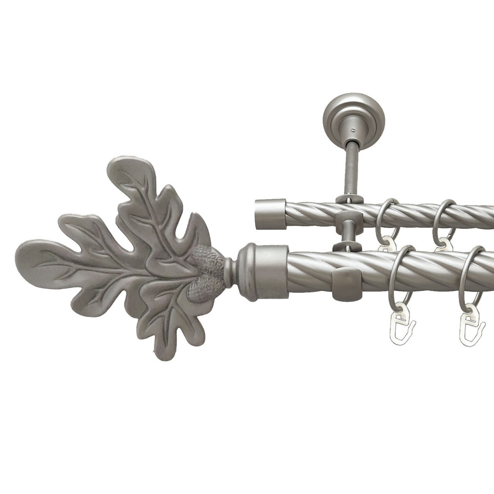 Карниз Orvit Листок Дуба металевий дворядний відкритий скручена труба кільце металеве Сатин 25\16 мм 300 см Львов - изображение 1