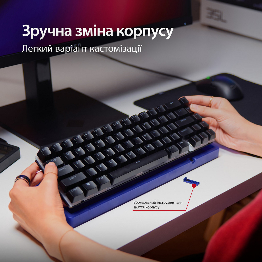 Клавіатура HyperX Origins 2 65 HX Red USB Black (B4QS3AA) ( 28354 ) Харьков - изображение 2