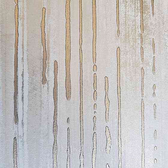 Шпалери флізелінові еко Galerie Metallic FX 0,53Х10 вертикальні смужки структурні золотисті бежеві, сірі Київ