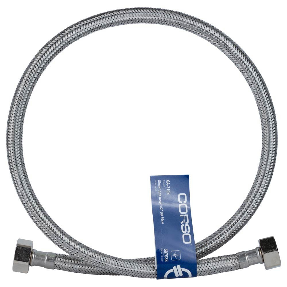 Corso Шланг для воды 1/2" ВВ 80см CORSO XA-3108 (9690608) Київ - фото 1