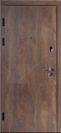 Двері вхідні Наші Двері РУБІЖ Геомертія Зріз дерева коньячний 860х2040 мм Київ