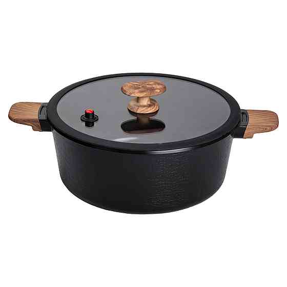 MGC Алюмінієва каструля з керамічним покриттям антипригарним 7.7 л Ø 30 см чорна MGC HP-4-455B Київ