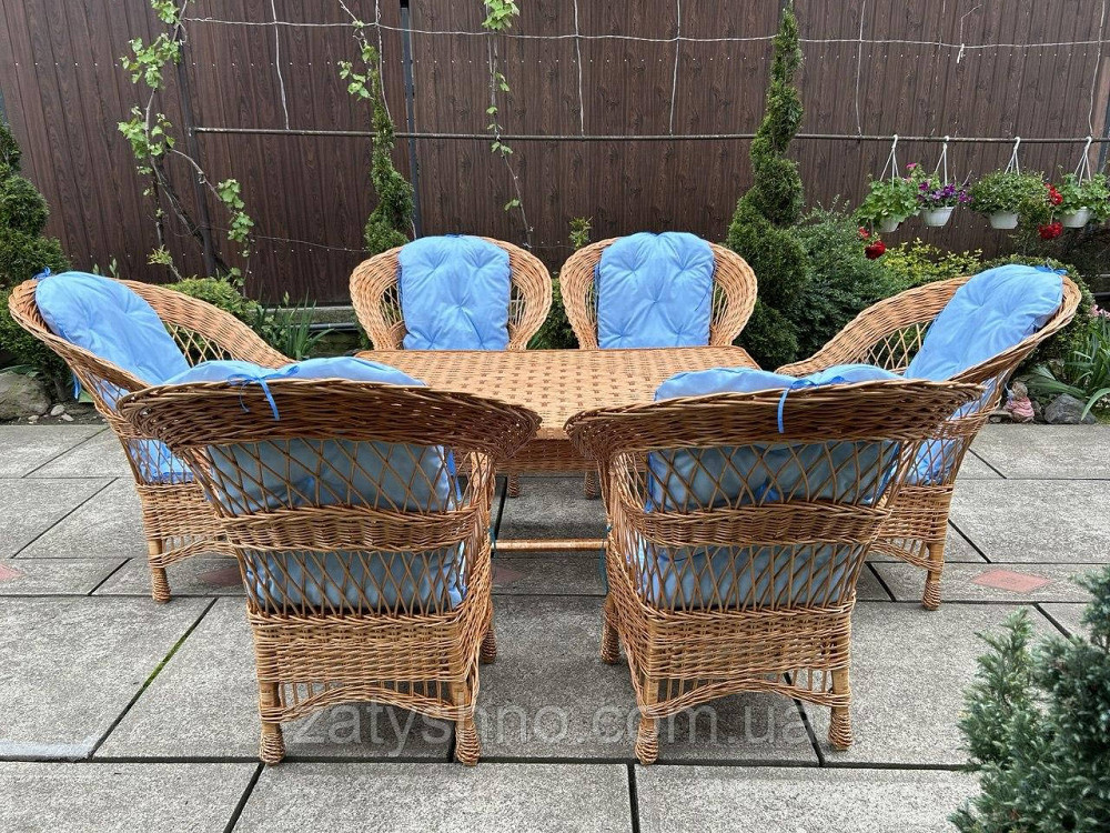 Меблі плетені з великим столом Київ - фото 1