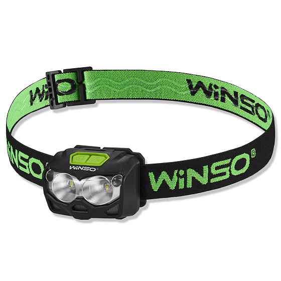 Фонарь налобный Winso Pro 500Lm, 2x5W CREE XTG, 1200mAh/3xAAA, с сенсором белый/красный Львов