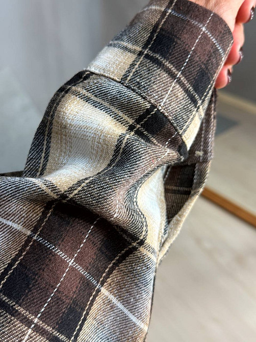 Рубашка женская Baoyu 225-1 в клетку оверсайз фланель, темно-коричневый, one size Киев - изображение 16