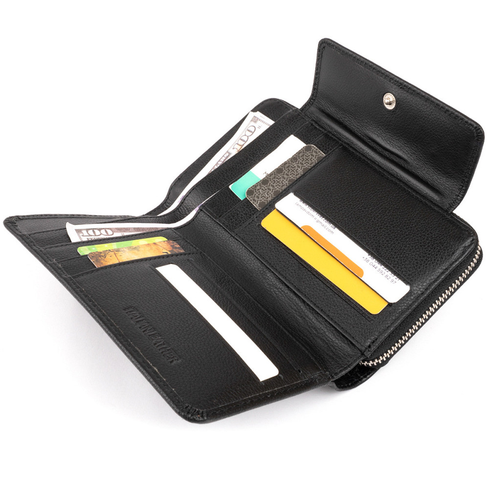 Кошелек из кожи на защелке ST Leather 19339 Черный Киев - изображение 6