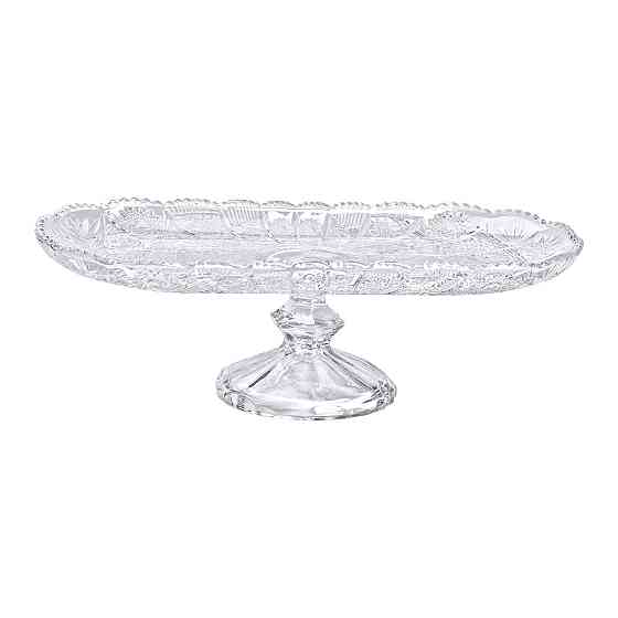 Yiwu Фруктовниця скляна на ніжці 33.5х15х10 см овальна ваза для фруктів HP-YH-82 Київ