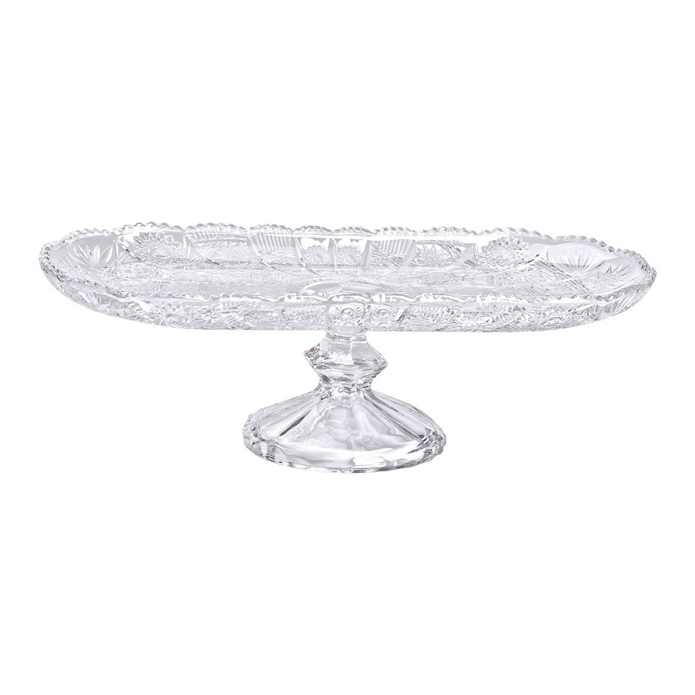 Yiwu Фруктовниця скляна на ніжці 33.5х15х10 см овальна ваза для фруктів HP-YH-82 Киев - изображение 5