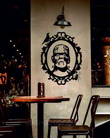 Декоративное настенное Панно «Франкенштейн», Декор на стену 90*70 см, Черный Киев