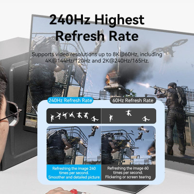 Кабель мультимедийный miniDisplayPort M to Mini DisplayPort M 2.0m V1.4 8K60Hz blue Vention (HCGLH) Винница - изображение 7