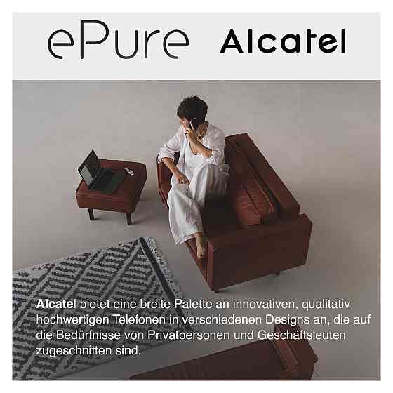 Телефон бездротовий Alcatel ePure Iconic DECT помаранчевий великий дисплей 3 рядки блокування викликів телефонна книга 100 Київ