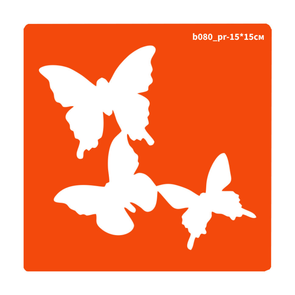 Трафарет для био-тату Бабочки b080_pr-15*15см, размер 15х15см Винница - изображение 1