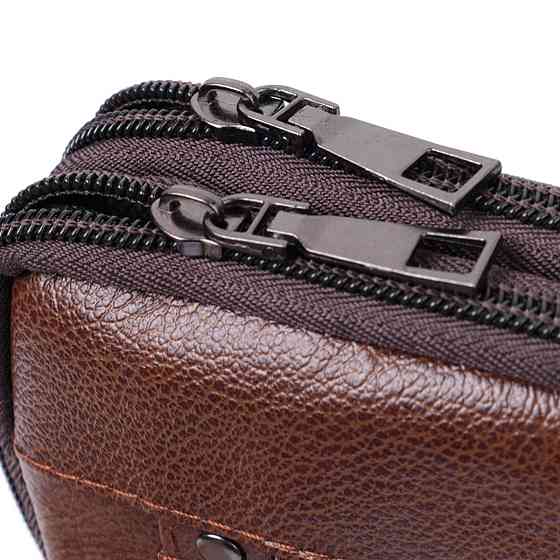Сумка для чоловіків на два відділення з натуральної шкіри Vintage 22738 Коричневий Київ
