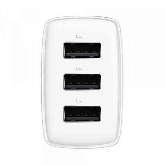 Зарядний пристрій 3xUSB 17W (USB-A) Білий Baseus (CCXJ020102) Київ