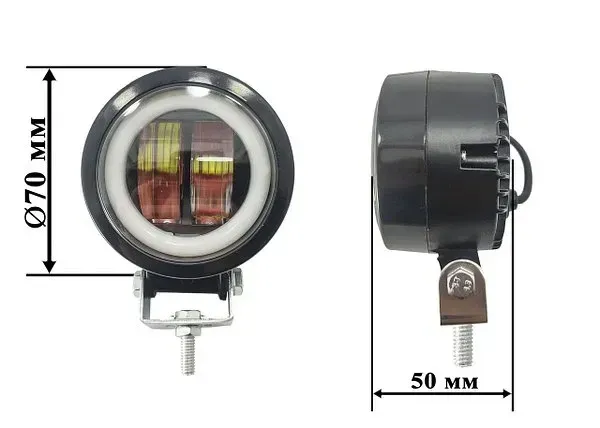 LED фара. ДХВ + фара з лінзою та світло-тіньовою межею 20W QA LED фари ближнього світла 20W QA Світлодіодні балки Харків - фото 1