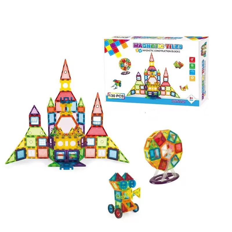 Конструктор магнитный разноцветный детский на 130 деталей Киев - изображение 1