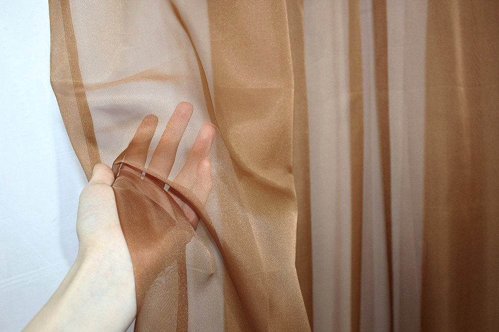 Тюль шифонова однотонна, колір коричневий Київ - фото 5