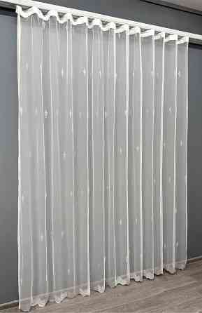 Тюль VR-Textil 1472т Грек-сітка з вишивкою Молочний з пудровим 300х250 см (40-186) Київ