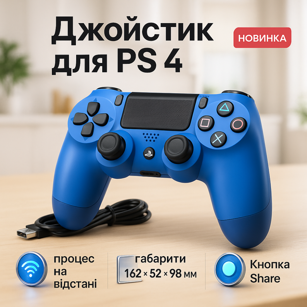 Джойстик DOUBLESHOCK для PS 4, игровой беспроводной геймпад PS4/PC аккумуляторный джойстик. Цвет: синий KJ-68 Киев - изображение 11