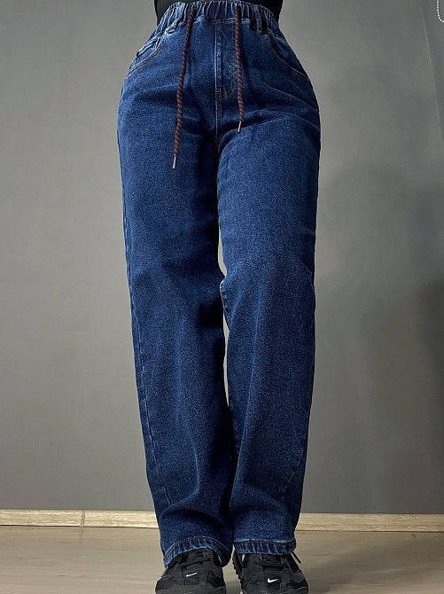 Джинси жіночі Vanver 8335 утеплені на флісі MOM з резинкою на талії сині, синій, 33, 33, 95 см, 120 см Київ - фото 11