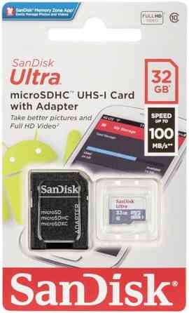Карта пам'яті MicroSDHC SanDisk Ultra 32Gb class 10 A1 SDSQUNR-032G-GN3MA Одеса