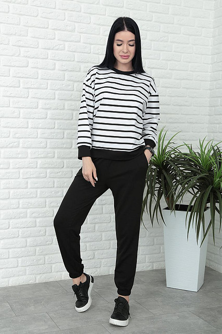 Демісезонний костюм в смужку "Delight" оптом | Батал Чорний, 50-52 Київ - фото 5