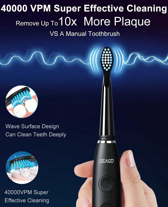 Электрощетка Seago SG 575 зубная щетка зубна электрощітка акумуляторна. Киев - изображение 2