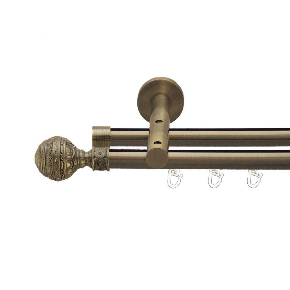 Карниз Orvit Арабеска металевий дворядний реверсивний профільна труба  Антик 19\19 мм 200 см (7219281) Львів - фото 1