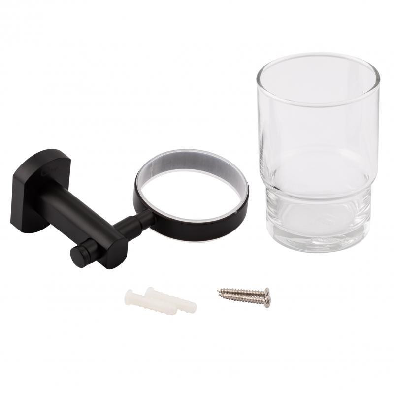 Склянка настінна для зубних щіток Qtap Liberty BLM 1158 чорна Київ - фото 4