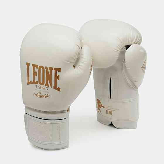 Боксерські рукавиці Leone GN059W White/Gold 16 унцій (капу в комплекті) Кам'янське