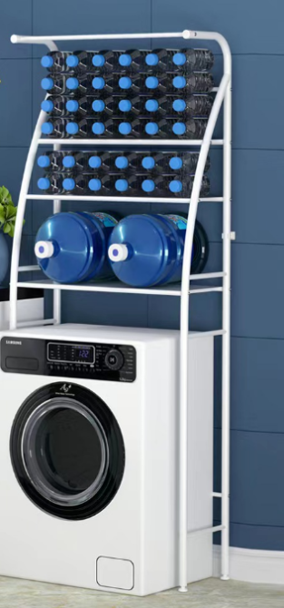 Полка для ванной комнаты над стиральной или сушильной машиной, складная, белая полка 65х25х175 см Каменец-Подольский - изображение 6