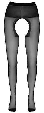 Колготки - 2510030 Cottelli Collection Crotchless Tights Black - 4 Sex Aura Київ
