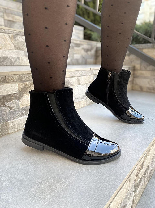 Maxi Жіночі черевики Maxi чорні замша+лак весна-осінь 36р.-23.5см 37р.-24см 38р.-25см 40р.-26см Коломыя - изображение 8