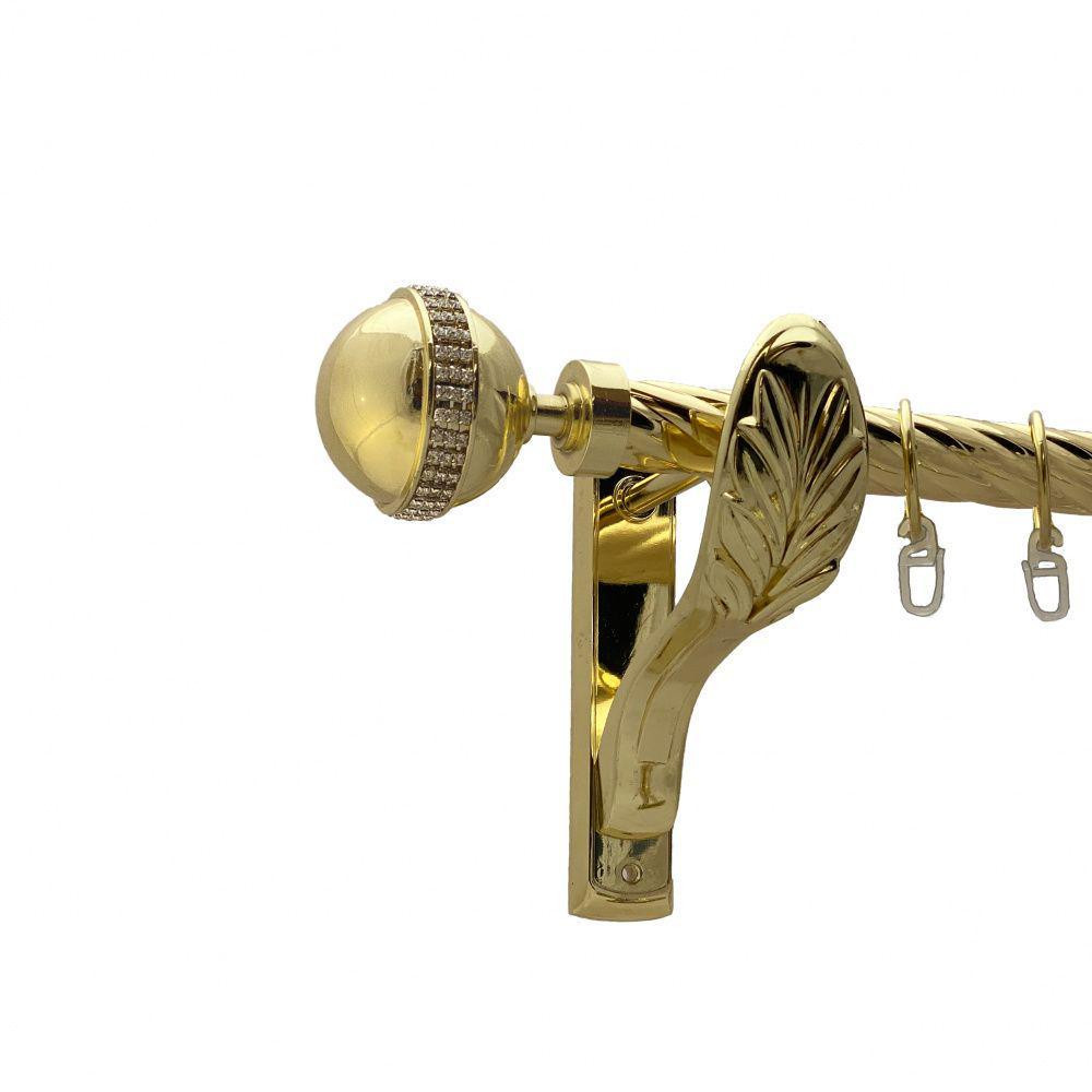 Карниз Orvit Авея металевий однорядний ретро скручена труба кільце металеве Золото 25 мм 160 см (00-00010743) Львов - изображение 1