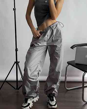 Жіночі повсякденні штани карго-парашути плащівка Сірий Одеса