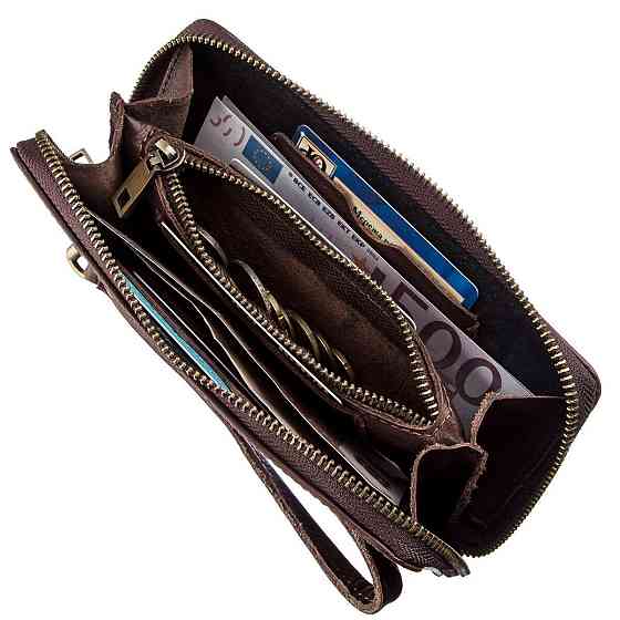 Мужской кожаный клатч SHVIGEL 19124 Коричневый Киев