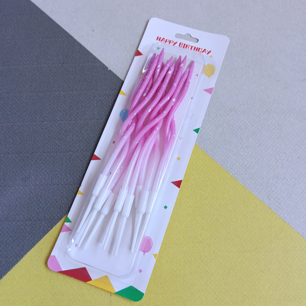 Свічки для торта "хвилясті" 12 шт. градієнт рожевий Київ - фото 1