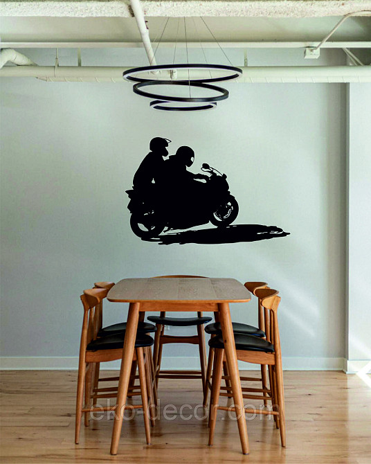 Декоративное настенное Панно «Мотоцыкл с коляской» Декор на стену 90*58 см, Черный Киев - изображение 3