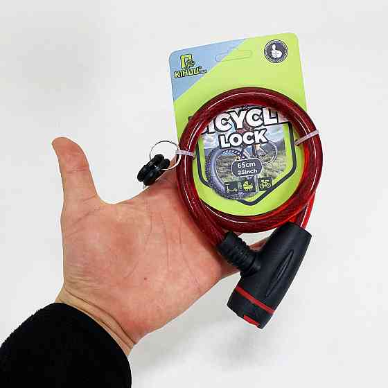 Прочный велозамок 187, 15*65, Защита противоугонный замок для велосипеда, Тросик замок для велосипеда XB-19 Ивано-Франковск