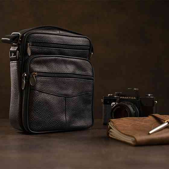 Сумка мужская на одно отделение Черная (Vintage) Киев