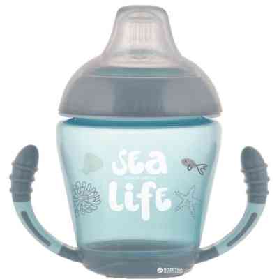 Поильник-непроливайка Canpol babies с мягким силиконовым носиком Sea Life серый 230 мл (56/501_grey) Винница